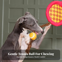 Tennis Racket Dog Toy Squeaker Inside Squeaky Racket Rope Toy Bite Resistant Pet Supply for Small Dogs, Young Dogs