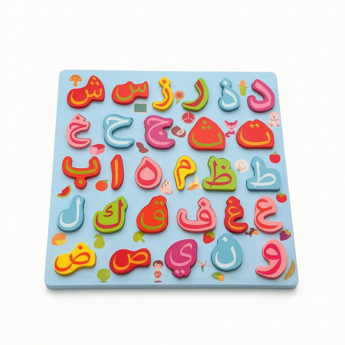 3D Wooden Child-Centered Puzzle Educational Learning Board with Raised Pieces Colorful Alphabet Matching Game Tactile for Preschoolers, Kids, Toddlers, Homeschool, Classroom, Playroom