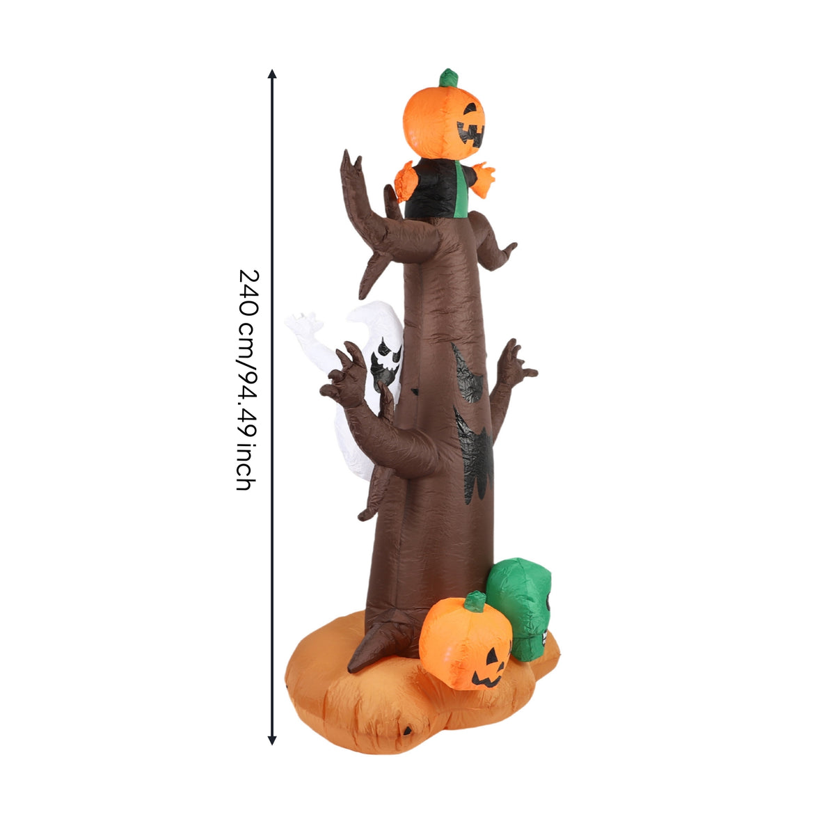 Inflatable Tree with Pumpkin Head Spooky Halloween Inflatable Tree Luminous Yard Decoration for Lawn