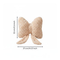 Long Bow Pillow Soft Shaggy Fluffy Pillow Decorative for Sofa, Bedroom