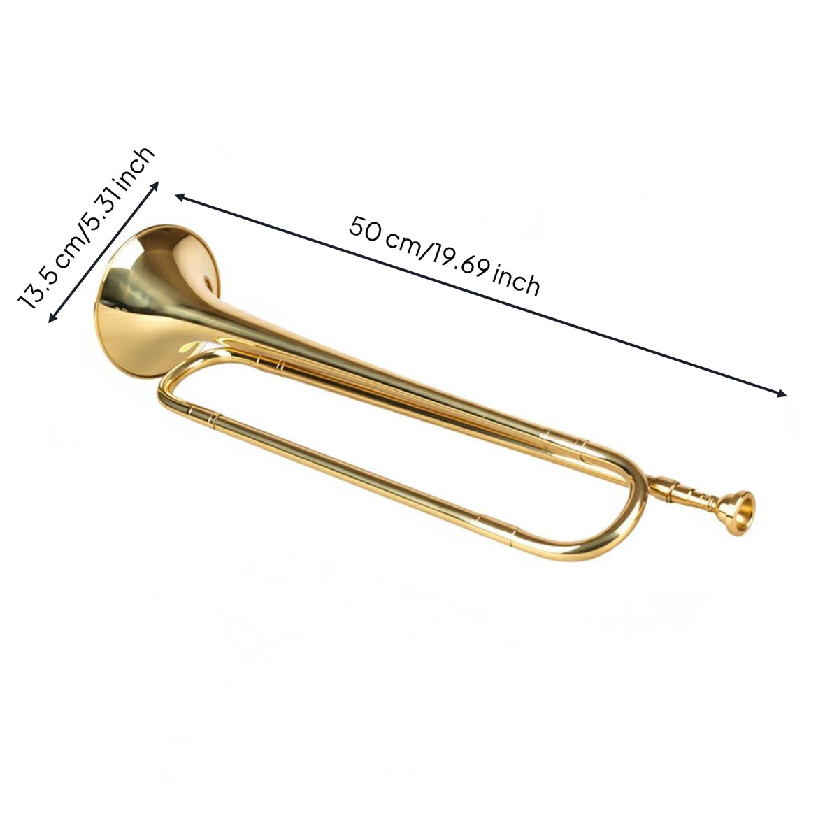 Bugle Playable Gold Bugle Musical Instrument for Drum Corps