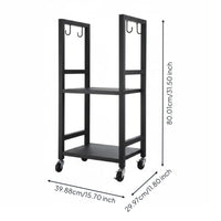 Metal Firewood Stand with Hooks Wood Storage Rack Heavy Duty Rolling Firewood Rack for Garage
