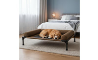 Breathable Elevated Dog Bed Detachable Cover Raised Pet Bed Washable Mesh Dog Cot Moisture Resistant for Small Dogs, Year-Round, Indoor