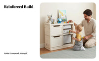 Multi-Bin Storage Rack Large Capacity Toy Organizer Easy to Clean for Classroom