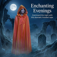 Hooded Cloak Maxi Cape Witch Cosplay Accessories, Fancy Dress Costume Halloween, Hooded Cape Witch f - Image 9