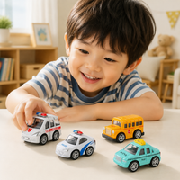 Pullback Car Mini Car Set of 4, Alloy-made, 6.5cm, Toy Car, For Ages 4+, Boys, Birthday Gift
