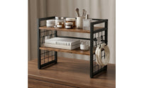 Iron Desk Shelf Sturdy Multi-Tier Storage Rack Easy to Clean for Vanity