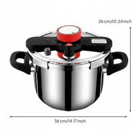 Rotary Knob Control Stainless Steel Pressure Cooker Burst-resistantProof Design Manual Pressure Cooker Long-Lasting Cookware Safety Valve