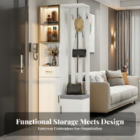 Multifunctional Partition Cabinet Modern Minimalist Design Multifunctional Entryway Cabinet Hard-Wearing and Sturdy Tree Bench Shoe Storage for Adults
