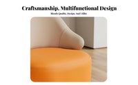 Upholstered Round Pouf Soft Padded Seat Low Stool Multi-Purpose for Children