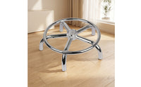 Chrome-Plated Five-Leg Stool Base Metal Stool Base with Circular Frame Heavy-Duty Polished Long-Lasting for DIYers, Bar Stools, Salon Chairs