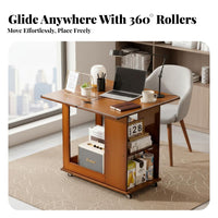 Rolling Dropflap Storage Trolley 360° Swivel Casters Home Furnishing