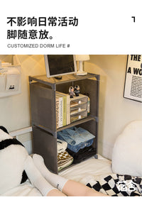 宿舍好物床上置物架床头床尾床边放衣服转角柜子上铺衣柜收纳神器 灰色4层3格*2（送尼龙扎带）