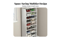 Multi-tier Shoe Rack Vertical Organizing Shelf Narrow Space-saving Storage E0-grade Material Rounded Corner Suitable for Apartment Dwellers Homeowners Entryway Hallway Bedroom