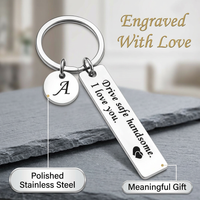 Letter Keychain Stainless Steel, Alphabet Charm Keychain A-Z, Metal Letter Keyring for Handbags, Personalized Monogram Keychain