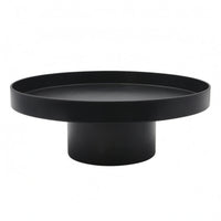 Round Tabletop Tray Shallow Pedestal Tray Minimalist for Table Surface, Entryway