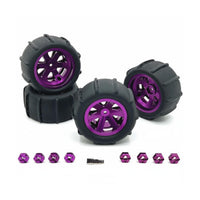 4 Pieces 1:12 1:14 1:16 1:18 Sand Racer Paddle Wheel Set High Grip Aluminum Unpaved-Surface Wheels for Beach