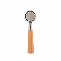 Coffee Machine Handle Professional Filter Basket Alloy Portafilter Stainless Steel Appliance Part Detachable Wood Resin Grip Universal Fit Suitable for Espresso Lovers Home Brewing