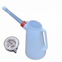 Oil Dispensing Jug Dustproof Cap Long-Spout Oil Jug Kitchen Container Mesh Filter Side Handle
