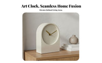 Nordic Style Desk Clock Retro Influenced Minimalist Arch Clock Decorative Piece Decor for Bedroom, Living Room, Office