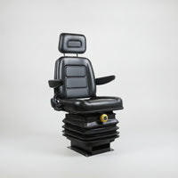 Cushioned Loader Seat with Vinyl Surface Heavy Duty Forklift Seat with Padded Backrest for Equipment Owners, Loaders, Forklifts