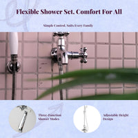 Temperature-regulated Brass Shower Faucet Set, Wall-Mounted, double Control, High Pressure, Bathroom Shower System