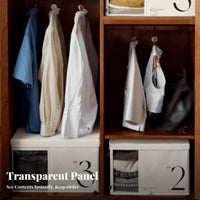 Numbered Textile Bin Foldable Design Closet Organizer Stackable
