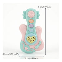 Light-up Baby Guitar with Star Light Display Interactive Handheld Musical Instrument Toy Compact Sensory Music Toy Early Learning for Toddlers