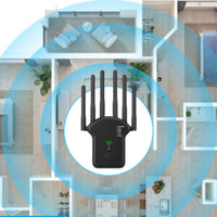 External Antennas 6-Antenna Repeater WPS Button Wall-Mounted Extender Compact Range Extender Rounded Body