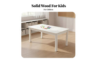 Children's Wooden Study Desk Early Education Solid Wood Kids Table Versatile Kids Learning Desk for Kindergarten