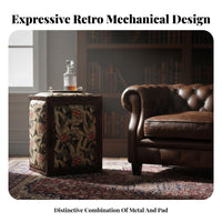 utilitarian Lockbox Nightstand Retro Design Bedside Table Multi-Purpose