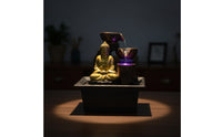 Tabletop Fountain with Buddha Carved Buddha Fountain Indoor Compact for Buddhists, Entry Table, Tea Corner