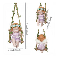 Garden Swing Angel European Design Hanging Angel Figurine Intricate Details