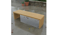 Aluminum Lumber Grain Bench Weatherproof Backless Slatted Bench Heavy Duty Long Entryway Seat for Garden, Patio, Commercial