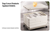 Foldable Storage Box with Wheels Large Capacity for Moving, Home, Office Workers