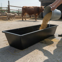 Flat-Bottom Feed Trough Rectangular Water Trough Heavy-Duty Livestock Feeder Sturdy for Pasture