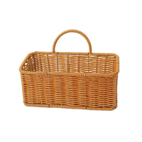 Wall Hanging Basket Wicker-Style Wall Basket with Handle Open-Top for Entryway