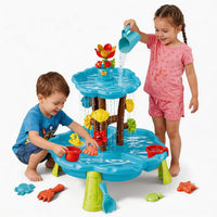 Children's Beach Table with Fishing and Outdoor Storage Briefcase, Water Play Basin Toy