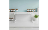Expandable Storage Shelf Easy to Install Expandable Cabinet Shelf Drill Installation Cabinet Storage Organizer for Renters, Desktop