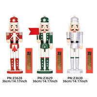 36cm Pearl Nutcracker Flag Bearer Drum Soldier Wooden Christmas Ornament