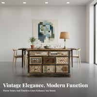3-Drawer 2-Door Accent Chest timeless Design Storage Cabinet Vintage design Floor-Standing for Homeowners, Entryway, Living Room