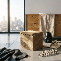 Linen Hamper Handwoven Woven Laundry Basket Lightweight Woven Laundry Hamper for Bedroom, Closet