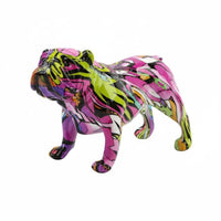 Resin Canine Figure Figurine Eye-Catching Colorful Canine Figure Statue High-Gloss Finish Artistic Dog Statue for Living Room