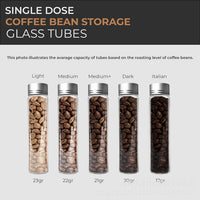 Coffee Bean Storage Tubes with Wooden Display Stand and Funnel, 10-Pack