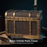 Pirate Treasure Chest Gold-Toned Trim Foam Treasure Chest Hinged Lid