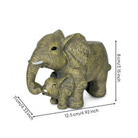 Resin Elephant Planter Carved Detail Outdoor Ornament White Tusks for Patio