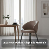 Minimalist Padded Side Chair Light Luxury Aesthetic Upholstered Seat Ergonomic Design Easy to Assemble for Adults, Cafe, Office