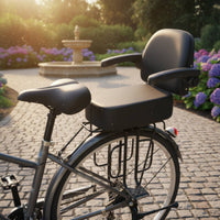 Rear Bike Seat with Backrest Footrests Cycle Passenger Saddle Waterproof