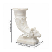 Flower Vase Sculptural Vessel Carved for Entryway