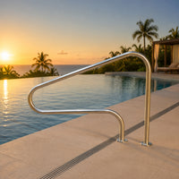 Swimming Pool Handrail Stainless Steel Pool Handrail with Base Plate Rustproof Hardware for Homeowners, Backyard